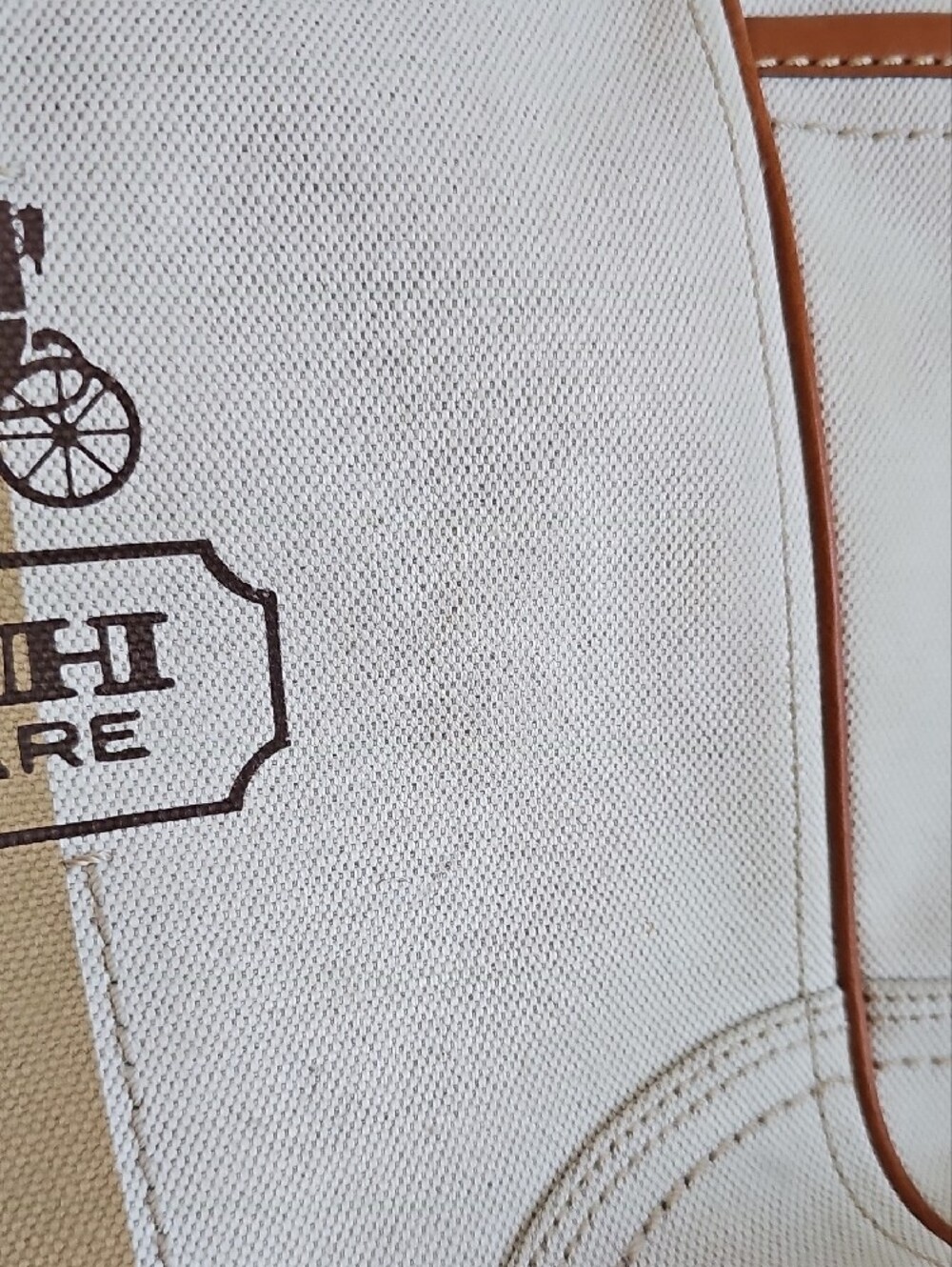 ​Coach 2007 Heritage Stripe Canvas Tattersall Tote Bag #11791 w/ Silk Scarf - Picture 14 of 15